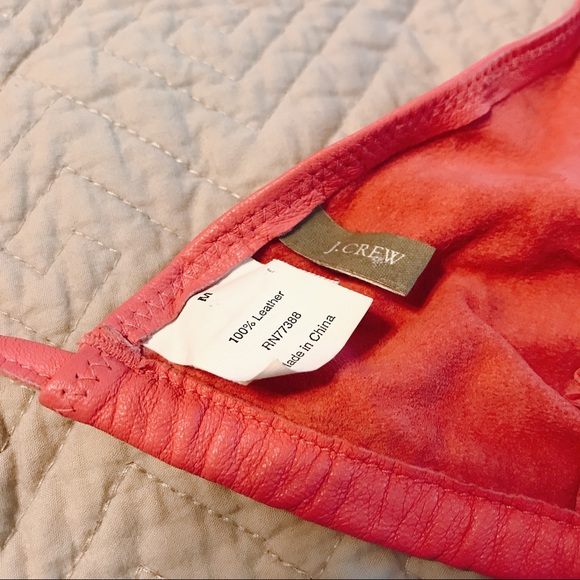 J Crew Pink Leather Bikini Top - Picture 4 of 5